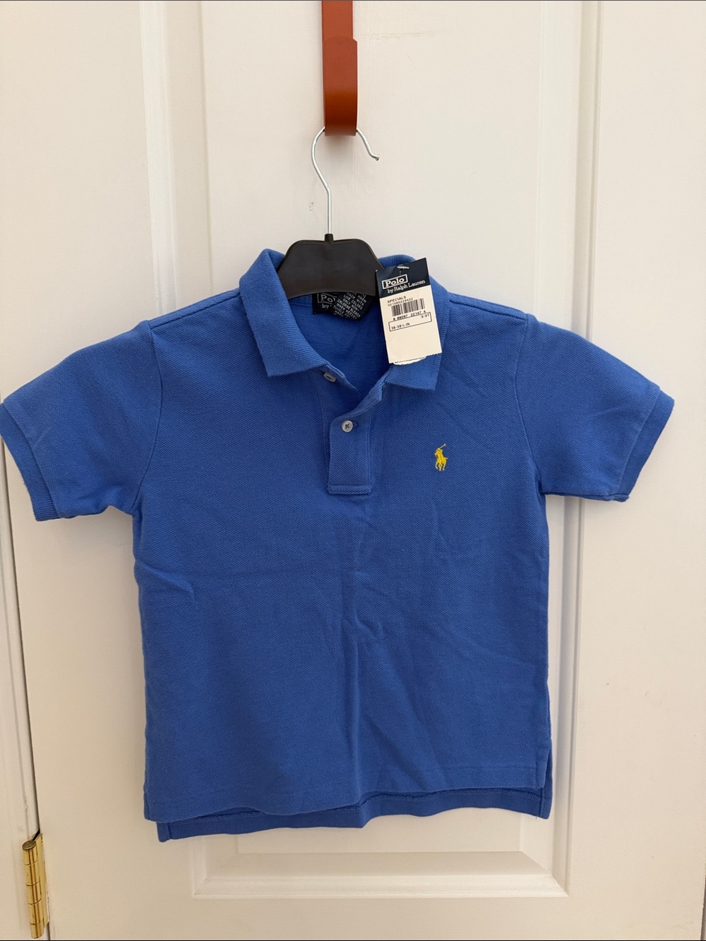 NWT Ralph Lauren Kids Short-Sleeve Polo Shirt in Bright Blue with Yellow Pony